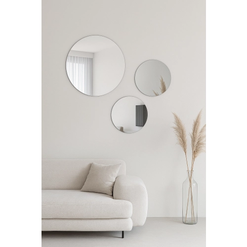 Lustro FAMILIA SET– zestaw 3 luster okrągłych (średnice 25, 30 i 40 cm) do salonu, sypialni, łazienki i nowoczesnych wnętrz